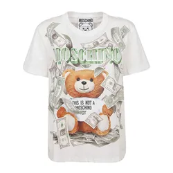 Áo Thun Moschino Bear White Loose Fit Tshirt Màu Trắng Size XS