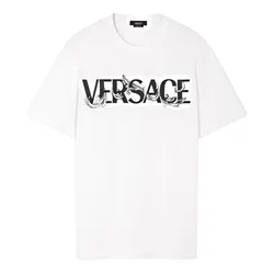 Áo Thun Nam Versace White Barocco Logo Printed Tshirt 1006974 1A04949 Màu Trắng Size M