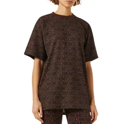 Áo Thun Nữ Moschino Logo-print T-shirt In Cotton-jersey Màu Nâu Size XS