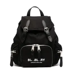 Balo Burberry Burberry Backpack Black M Rucksack Logo Road Leather Top Handle Màu Đen