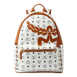Balo MCM Backpack 11 Medium Màu Trắng Nâu
