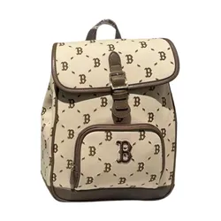 Balo MLB Diamond  Monogram Jacquard Boston Red Sox Backpack 7ABKMD65N Màu Be Nâu