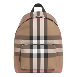 Balo Unisex Burberry Jeff CHK Woc Taupe Brown Màu Nâu Kẻ