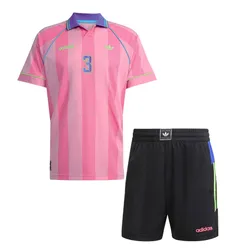 Bộ Quần Áo Cộc Tay Nam Adidas Jacquard Stripe KD2318/KD2255 Màu Hồng/Đen Size XS (Form Âu)