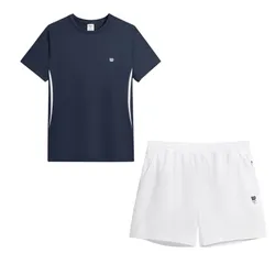 Bộ Quần Áo Cộc Tay Nam Wilson Performance Tee Màu Xanh Navy - Trắng Size M