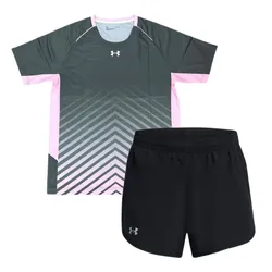 Bộ Quần Áo Pickeball/Tenis Under Armour Grey Tech Màu Hồng Xám Size M (Form Á)