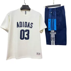 Bộ Thể Thao Nam Adidas Print Sports Casual Tops Màu Xanh Trắng Size S (Form Âu)