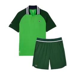 Bộ Thể Thao Nam Lacoste Ultra-Dry Slim Fit Tennis DH7381 IUX/ GH7403 132 Màu Xanh Lá Size 5