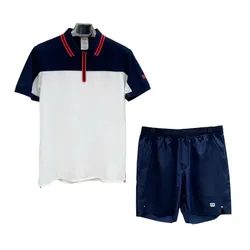 Bộ Thể Thao Nam Wilson Advantage Zip Màu Xanh Phối Trắng Size S (Form Á)