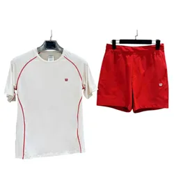 Bộ Thể Thao Nam Wilson Daily Sports White/ Red Màu Trắng Đỏ Size S (Form China)