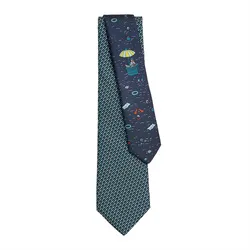 Cà Vạt Hermès Remote Office Twillbi tie Marine/Bleu H006352T01 Màu Xanh Lam