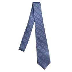 Cà Vạt Nam Gucci GG Silk Tie Check Logo Màu Xanh Blue