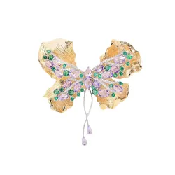 Cài Áo Nữ Meri Mystic Butterfly BR883 Màu Vàng