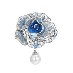 Cài Áo Nữ Meri Classy Rose BR867 Màu Xanh Bạc
