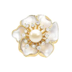 Cài Áo Nữ Meri  Delicate Flower BR782 Màu Vàng Bạc