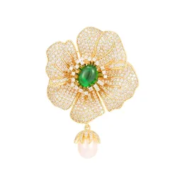 Cài Áo Nữ Meri Royal Flower BR865 Màu Vàng