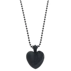 Dây Chuyền Nam Chrome Hearts Rubber Heart Pendant Silicone Rubber Necklace Màu Đen