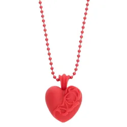 Dây Chuyền Nam Chrome Hearts Rubber Heart Silicone Rubber Necklace Màu Đỏ