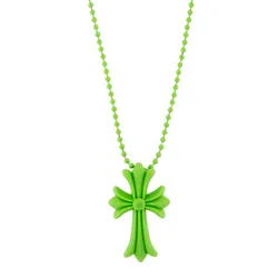 Dây Chuyền Nữ Chrome Hearts Green Cross Silicone Necklace Màu Xanh Green