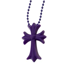 Dây Chuyền Nữ Chrome Hearts Purple Resin Cross Necklace Màu Tím