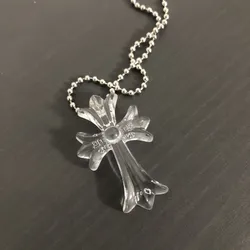 Dây Chuyền Nữ Chrome Hearts Silver Cross Silicone Necklace Màu Bạc