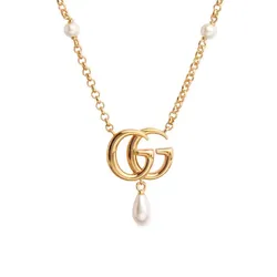 Dây Chuyền Nữ Gucci GG Marmont Brass Pendant Necklace Màu Vàng Gold