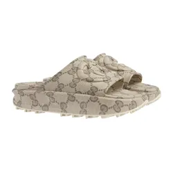 Dép Nam Gucci Interlocking G Slide Monogram 725535-JAAC6-9742 Màu Be Size 42