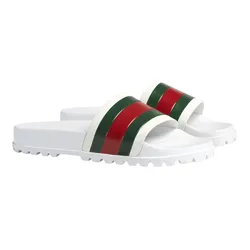 Dép Nam Gucci Web Slide Sandal White 429469-GIB10-9079 Màu Trắng Size 5