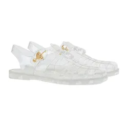 Dép Rọ Gucci With Double G Transparent Rubber Sandal Màu Trong Suốt Size 35