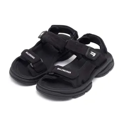 Dép Sandal Balenciaga Black Fabric Ankle Strap Sandals Màu Đen Size 36
