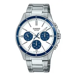 Đồng Hồ Nam Casio MTP 1374D 7A2VDF Màu Bạc Xanh