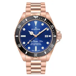Đồng Hồ Nam Edox Watch Skydiver 80112-37RNM-BUI Màu Xanh/ Vàng Hồng
