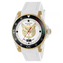 Đồng Hồ Nam Gucci Dive Cat Watch 40mm YA136322 Màu Trắng Đen
