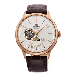 Đồng Hồ Nam Orient Bambino Sun And Moon Watch RA-AS0102S10B (RA-AS0102S00C) (RA-AS0102S30B) Màu Nâu - Vàng Hồng
