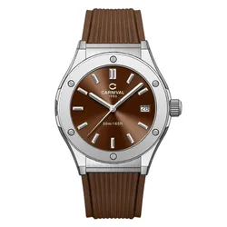 Đồng Hồ Nữ Carnival Quartz Watch 8168L-VT-DCS-N Màu Nâu/Bạc