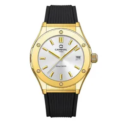 Đồng Hồ Nữ Carnival Quartz Watch 8168L-VV-DCS-T Viền Gold Màu Đen/Trắng