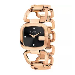 Đồng Hồ Nữ Gucci G Black Diamond Watch YA125512 Màu Đen - Vàng Hồng