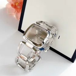 Đồng Hồ Nữ Gucci G-Gucci Stainless Steel Watch YA125502 Màu Bạc - Nâu