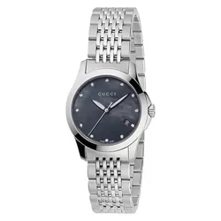 Đồng Hồ Nữ Gucci G Timeless Diamond Black MOP YA126505 Màu Bạc