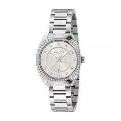 Đồng Hồ Nữ Gucci GG2570 Diamond White YA142505 Màu Bạc