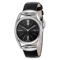 Đồng Hồ Nữ Gucci Horsebit Diamond YA139403 Màu Đen - Bạc