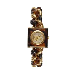 Đồng Hồ Nữ Michael Kors MK Chain Lock Đính Đá MK4808 Gold 25mm Màu Nâu Vàng