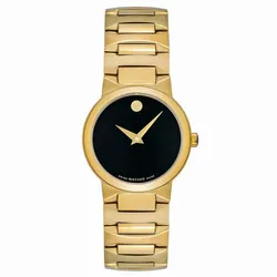 Đồng Hồ Nữ Movado Quartz Black 0607297 Màu Vàng Đen