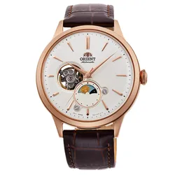 Đồng Hồ Orient Sun And Moon Bambino RA-AS0102S10B 41.5mm Màu Nâu - Trắng