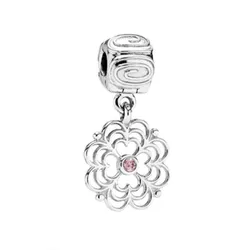 Hạt Vòng Charm Pandora Retired Sterling Silver Dogwood Dangle Clip 790812PCZ Màu Bạc
