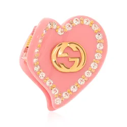 Kẹp Tóc Gucci Heart Interlocking G Mini Hair Clip 753884 Màu Hồng