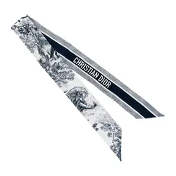 Khăn Dior Toile De Jouy Sauvage Mitzah Scarf Silk Màu Xanh Navy