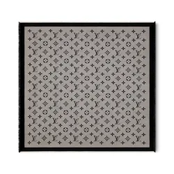 Khăn Nữ Louis Vuitton LV Neo Natté Monogram Scarf M73677 Màu Đen Xám