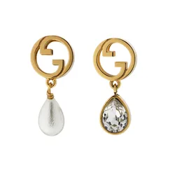 Khuyên Tai Nữ Gucci Blondie Crystal Pearl Earrings 797593 I9875 8623 Màu Vàng Gold
