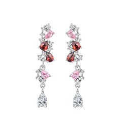 Khuyên Tai Nữ Kya Jewel Graceful Drop SE140 Màu Đỏ/Hồng